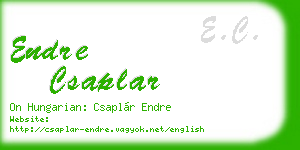 endre csaplar business card
