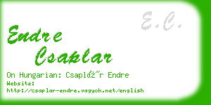 endre csaplar business card